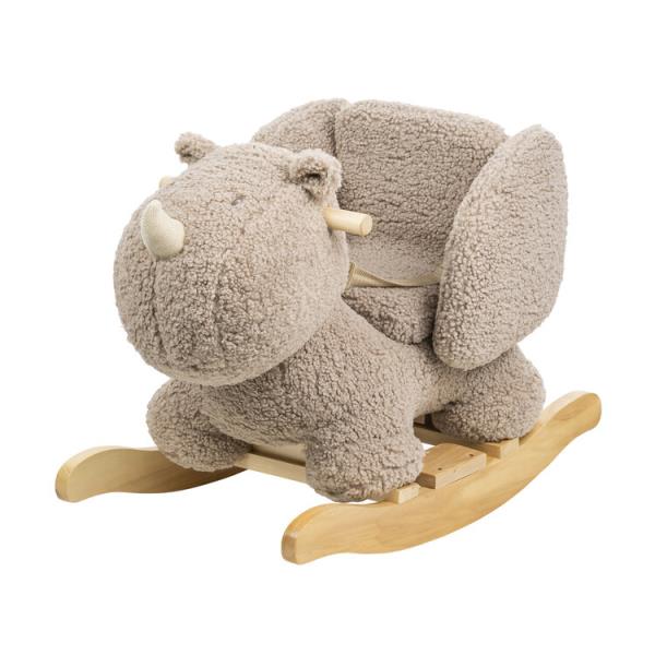 NATTOU Hojdačka Teddy plyš nosorožec taupe 10m+ NATTOU Hojdačka Teddy plyš nosorožec taupe 10m+